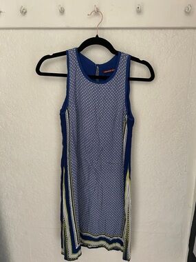 Comptoir Des Cotonniers Blue Printed Sleeveless Shift Dress